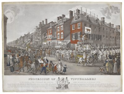 Processie van de voedselleveranciers van Philadelphia, op 15 maart 1821, ca. 1821-1822 door Johann Ludwig  Krimmel