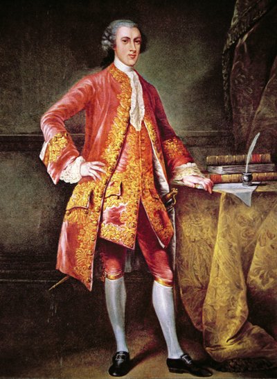 Portret van Frederick Calvert door Johann Ludwig (after) Tietz
