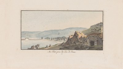 Gezicht op Le Pont aan het Lac de Joux door Johann Ludwig Aberli