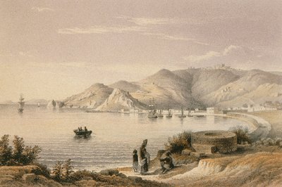 Patmos in een ets door Bernatz et alii - Steinkopk J.F. Editore door Johann Martin Bernatz