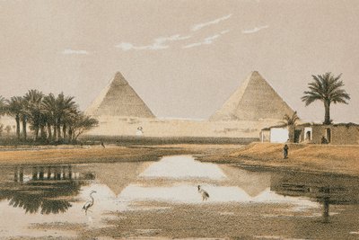 De Piramides van Gizeh door Johann Martin Bernatz