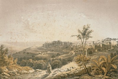 Gezicht op Jeruzalem. Ets door Bernatz et alii - Steinkopk J.F. Editore door Johann Martin Bernatz