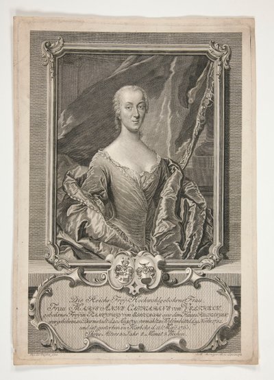 Portret van Marie Anne Catherine von Veltheim door Johann Martin Bernigeroth