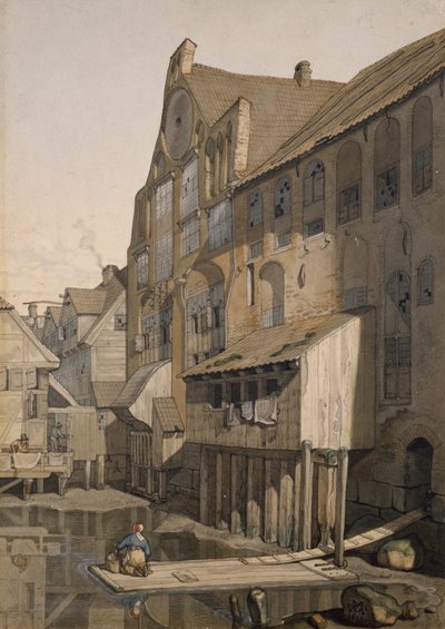 Noordzijde van het St. Johannis Klooster in Hamburg door Johann Martin Gensler