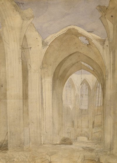 Ruïnes van St. Nicholas, 1842 door Johann Martin Gensler