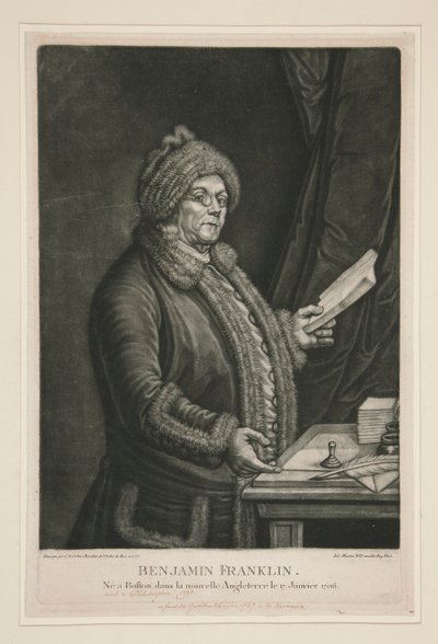 Benjamin Franklin door Johann Martin Will