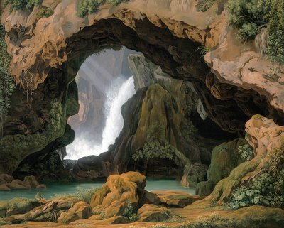 De grot van Neptunus in Tivoli, 1812 door Johann Martin von Rohden