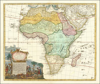 Kaart van Afrika uit 1737 door Johann Matthias Hase door Johann Matthias Hase