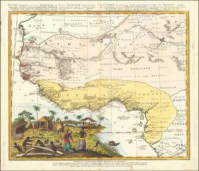 Kaart van West-Afrika uit 1743 door Johann Matthias Hase door Johann Matthias Hase