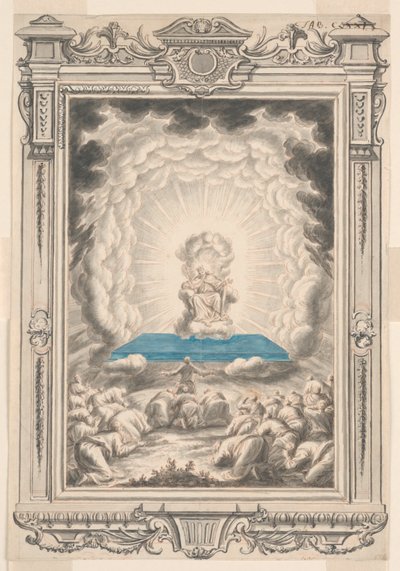 Studie voor God Verschijnt aan Mozes en zijn Metgezellen, Plaat 171, Physica Sacra door Johann Melchior Füssli