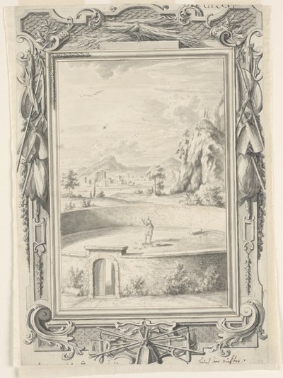 Studie voor Het Vlies van Gideon, Plaat 375, Physica Sacra door Johann Melchior Füssli