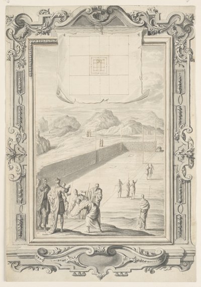 Studie voor het eerste plan van de tempel van Salomo, plaat 420, Physica Sacra door Johann Melchior Füssli