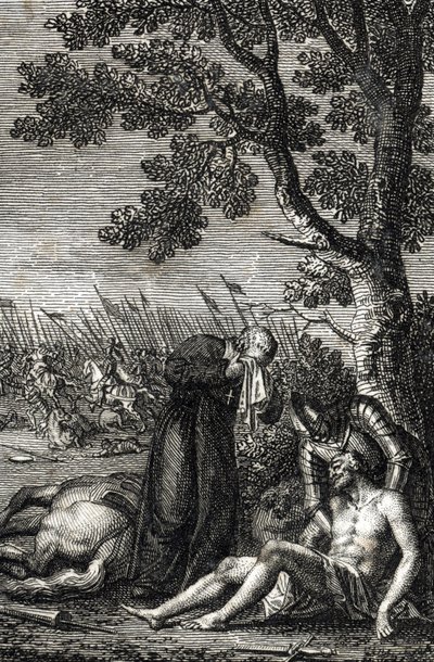 De dood van Adolf van Nassau in de Slag bij Göllheim op 2 juli door Johann Michael Mettenleiter