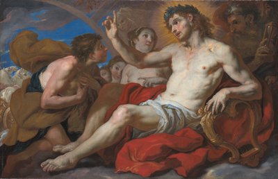 Apollo geeft Phaeton toestemming om de zonnewagen te besturen, ca. 1690-95 door Johann Michael Rottmayr