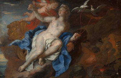 Venus en Cupido bij de Smidse van Vulcanus, 1690-1695 door Johann Michael Rottmayr