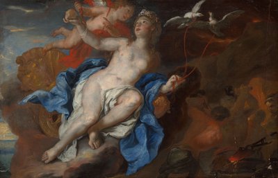 Venus en Cupido bij de smidse van Vulcanus, ca. 1690-95 door Johann Michael Rottmayr