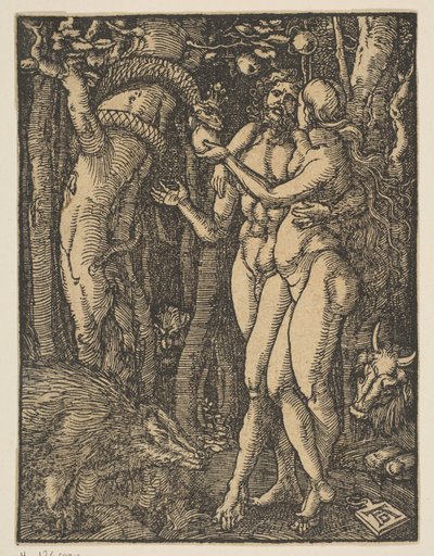 Adam en Eva, uit de Kleine Passie door Johann Mommard