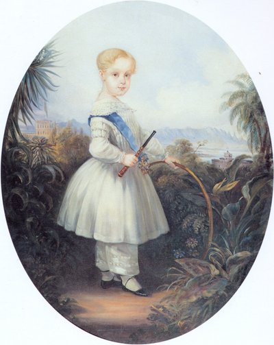 Afonso, keizerlijke prins van Brazilië, oudste zoon van Pedro II. 1846. door Johann Moritz Rugendas