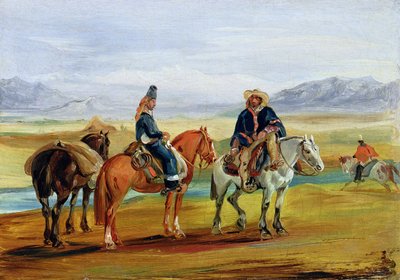 Chileense Huasos, ca. 1836 door Johann Moritz Rugendas