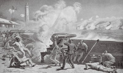 Het bombardement van Alexandrië door Johann Nepomuk (after) Schonberg