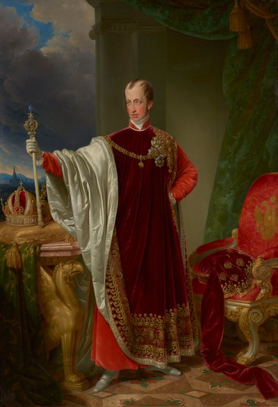 Keizer Ferdinand in het gewaad van de Orde van het Gulden Vlies door Johann Nepomuk Ender