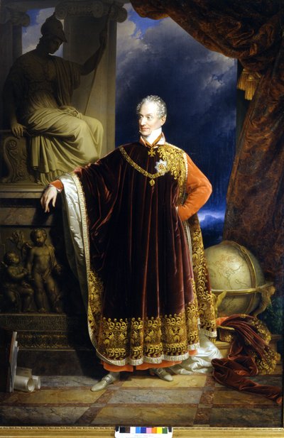 Portret van Prins Clemens (Clement) Wenzel Lothar von Metternich (1773-1859), Oostenrijks staatsman en diplomaat door Johann Nepomuk Ender