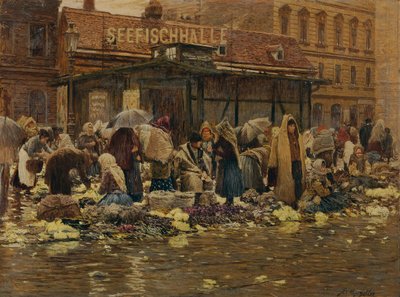 Marktmotief op de Haide door Johann Nepomuk Geller