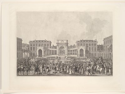 Inhuldiging van koning Willem I in Brussel, 1815 door Johann Nepomuk Gibèle
