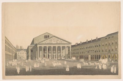 Vue du Théâtre Royal à Bruxelles door Johann Nepomuk Gibèle