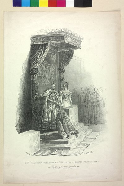 Een Moment voor de Kroning van Koning Ferdinand V. in Bratislava op 28 september 1830 door Johann Nepomuk Hoechle