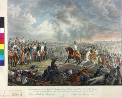 Slag der Naties bij Leipzig 1813 door Johann Nepomuk Hoechle