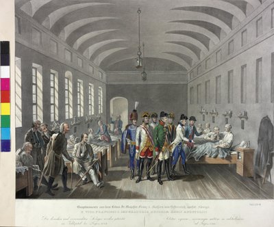 Bezoek aan het veldhospitaal in Lugoj 1789 door Johann Nepomuk Hoechle