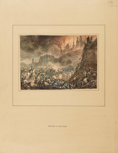 Bestorming van Wenen bij de Stubentor door het Franse leger 1809 door Johann Nepomuk Höchle