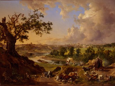 Uitzicht op Moskou vanaf de Sparrow Hills, 1837 door Johann Nepomuk Rauch