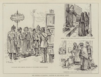 De cholera in Hamburg door Johann Nepomuk Schonberg