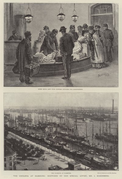 De Cholera in Hamburg door Johann Nepomuk Schonberg
