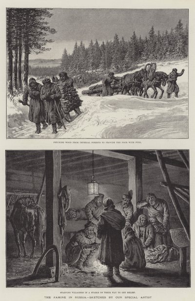 De Hongersnood in Rusland door Johann Nepomuk Schonberg