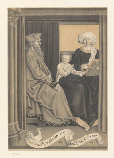 Bisschop Servatius bij een vrouw en kind door Johann Nepomuk Strixner