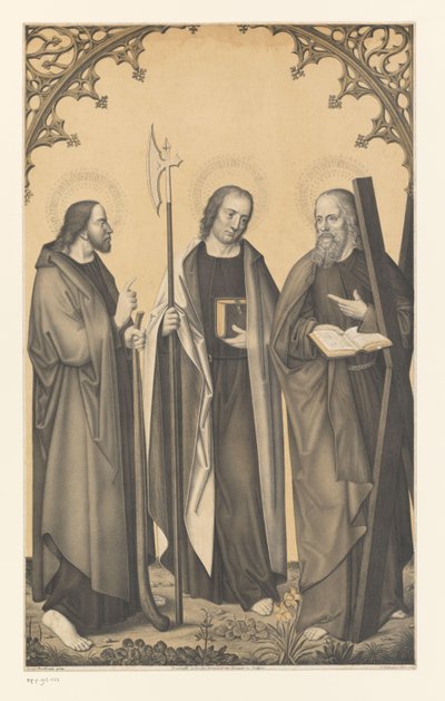 Heilige Jacobus de jongere, Mattheus en Andreas door Johann Nepomuk Strixner