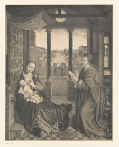 Heilige Lucas tekent Maria met kind door Johann Nepomuk Strixner