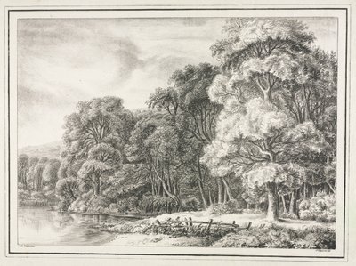 Boslandschap met Meer, 1811-1816 door Johann Nepomuk Strixner