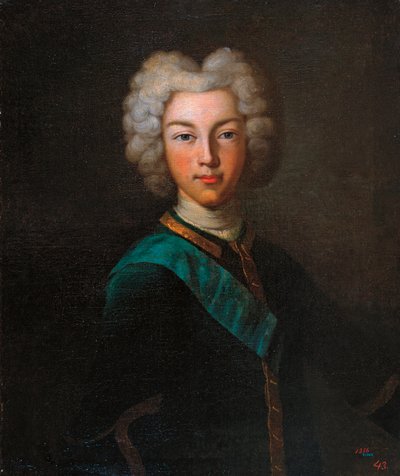 Portret van tsaar Peter II van Rusland (ca. 1720) door Johann Paul (d.1739) Luedden