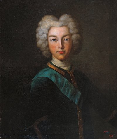 Portret van tsaar Peter II van Rusland 1715-1730, eind jaren 1720 door Johann Paul Luedden