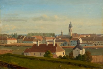 Uitzicht over het Donaukanaal naar Leopoldstadt door Johann Peter Krafft
