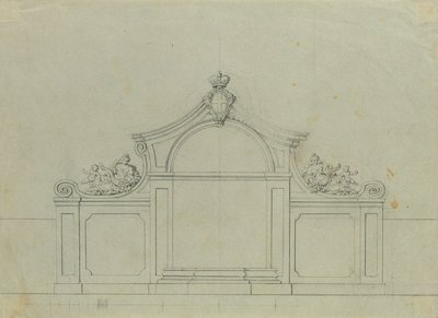 Fontein in de perziktuin van het Bovenste Belvedere door Johann Peter Krafft