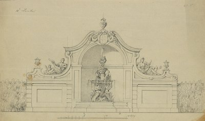 Fontein in de Perziktuin van het Bovenste Belvedere door Johann Peter Krafft