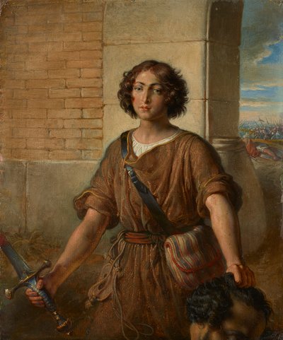 David met het hoofd van Goliath door Johann Peter Krafft