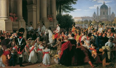 De intocht van keizer Frans I in Wenen na de Vrede van Parijs op 16 juni 1814 door Johann Peter Krafft
