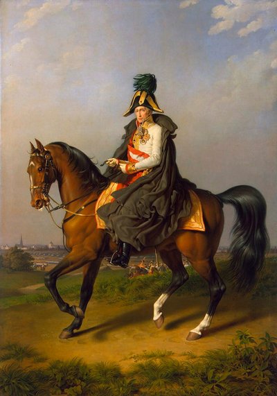 Ruiterportret van Heilige Roomse Keizer Frans II, 1768-1835, 1832 door Johann Peter Krafft