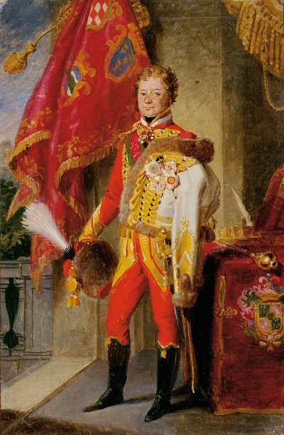 Ignaz Graaf Gyulay van Naros-Nemeth en Nadaska in Hongaarse uniform door Johann Peter Krafft